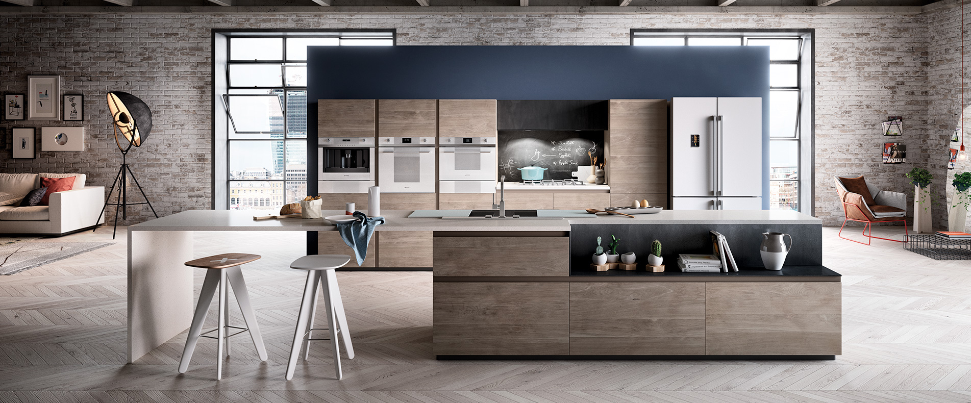 Сучасна кухня в мінімалістичному стилі з обладнанням від європейських брендів, таких як Franke, Teka, Smeg, встановленого компанією MTM Kitchen Systems