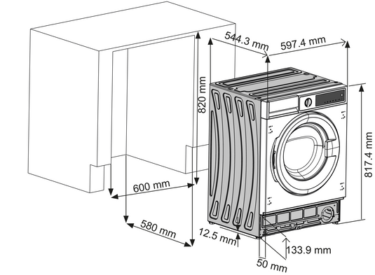 Вбудована пральна машина FBW 1408 - Зображення 3