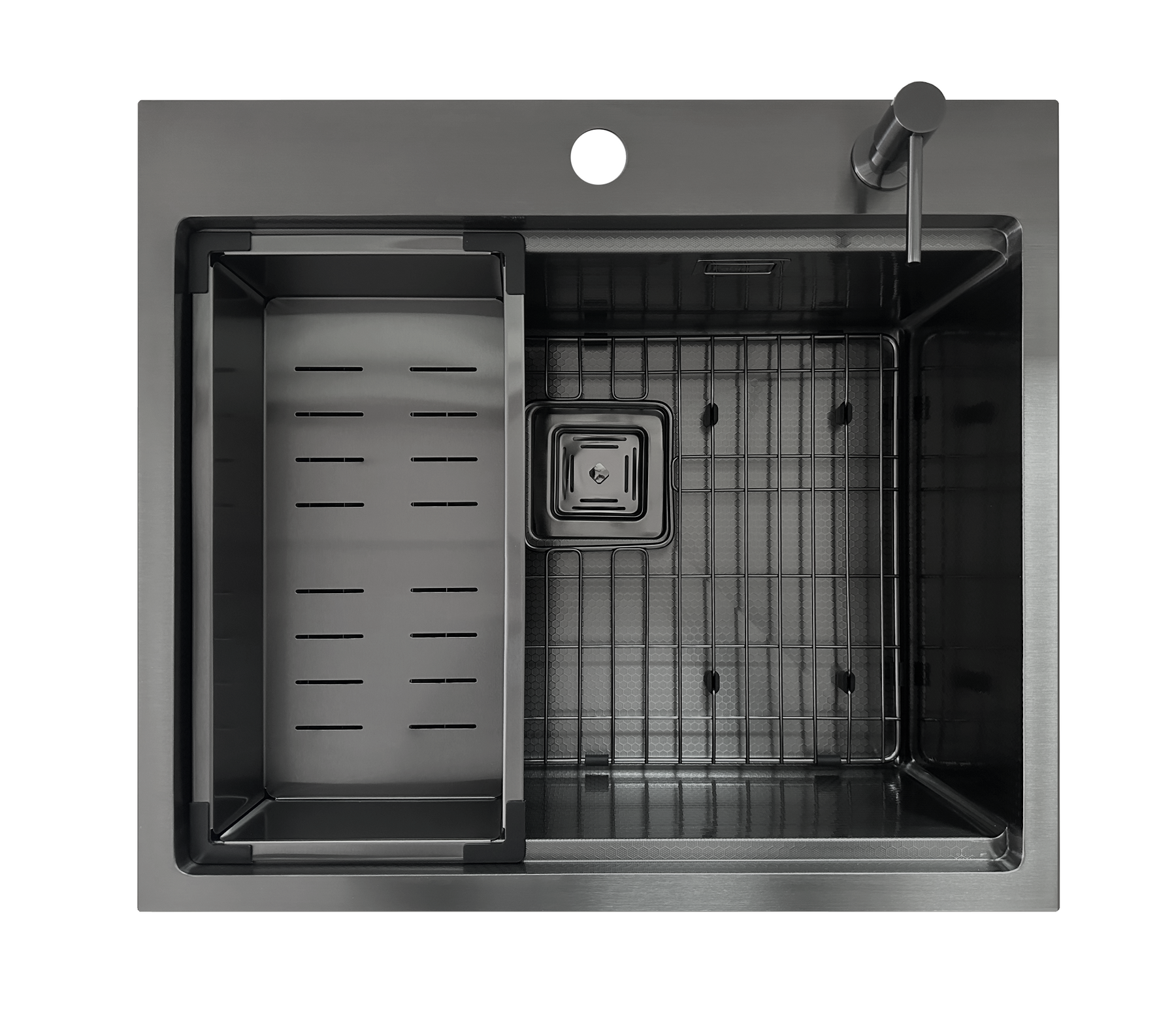 Нержавіюча мийка TOP Center 57 Celldecor Nano Graphite - Зображення 4
